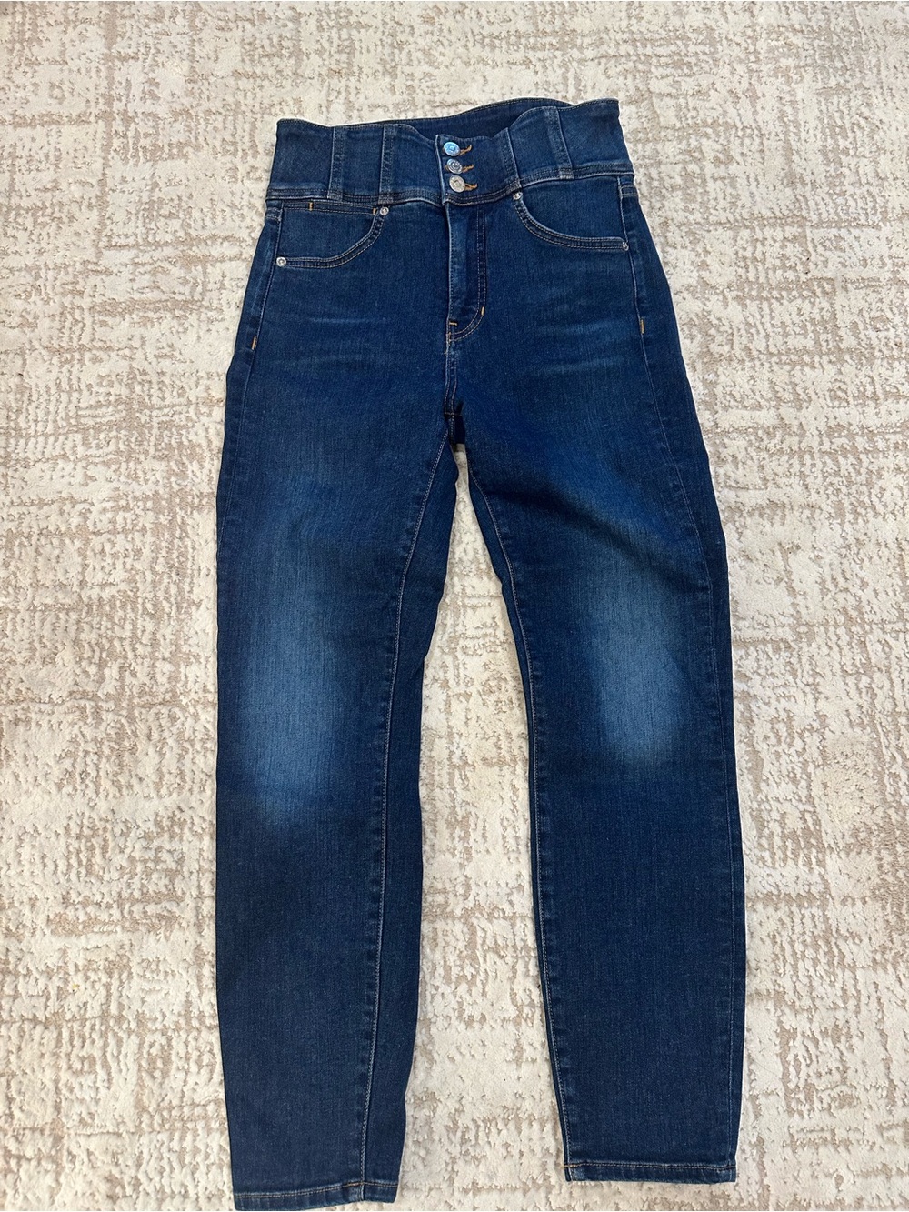 Veronica Beard Katherine Corset Jeans 27 Extra High Rise Skinny Dark Wash